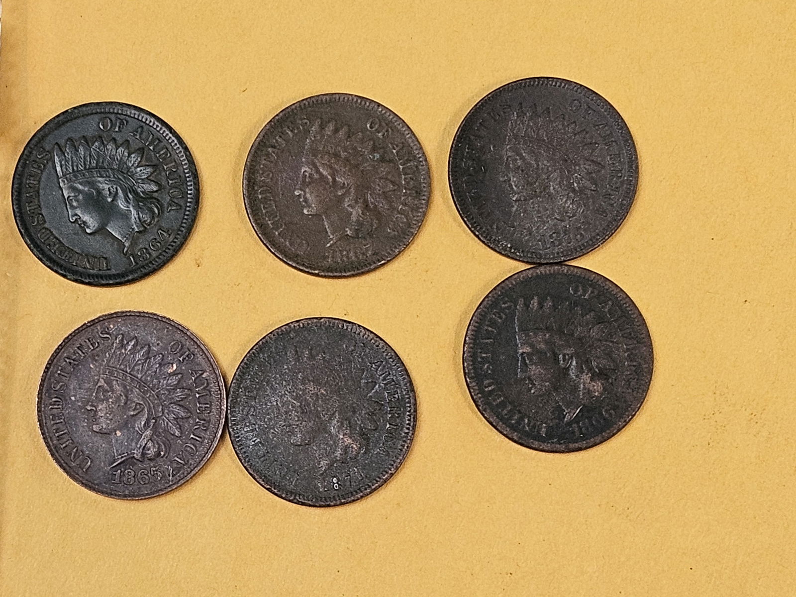 * Six SEMI-KEY and Better date Indian Cents (1 of 9)