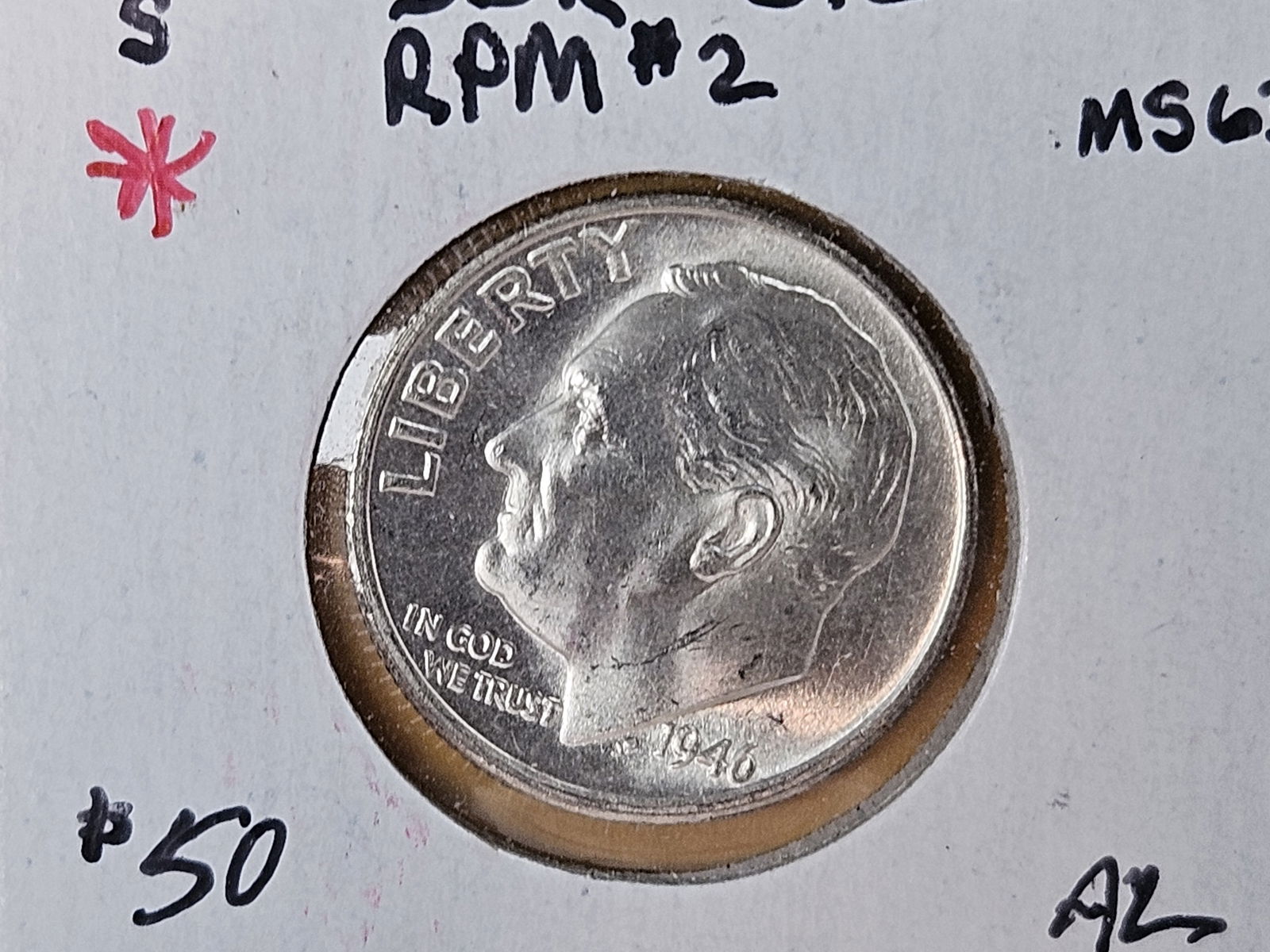 Variety! GEM Brilliant Uncirculated 1946-S Silver Roosevelt Dime (1 of 4)