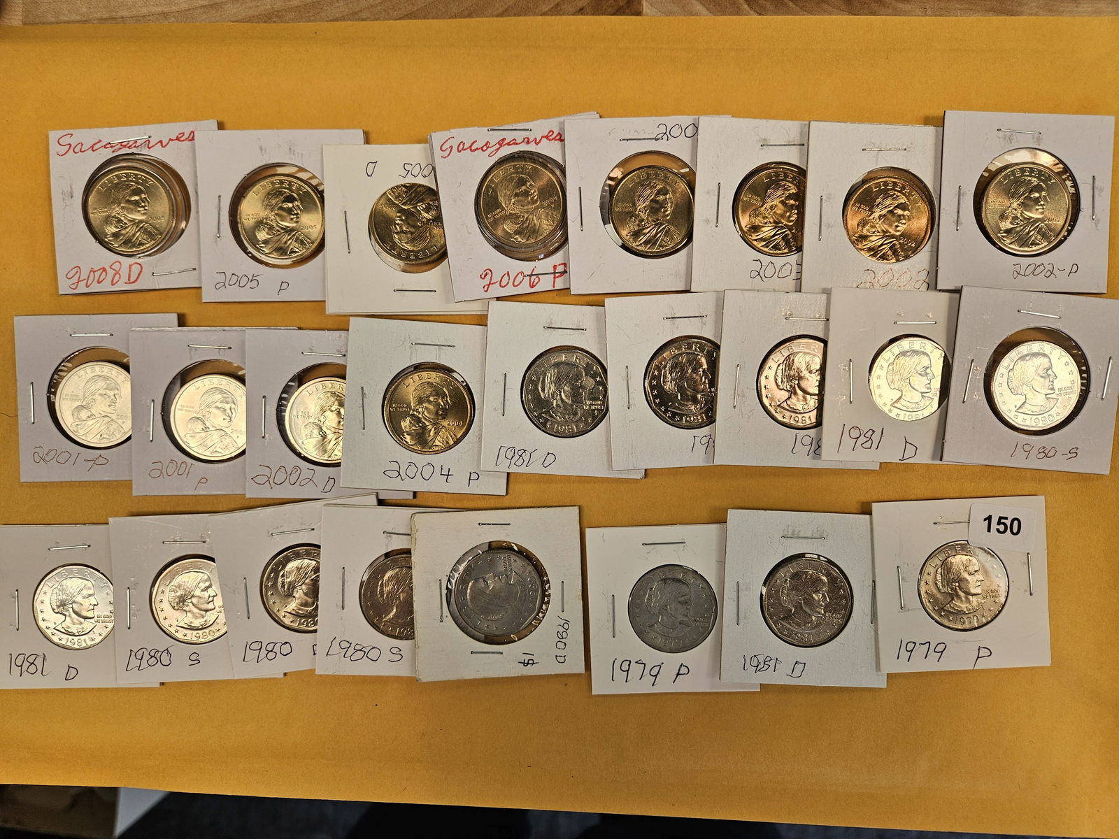 Twenty-five mixed modern dollars: Mixed. Susan B Anthony and Sacagawea