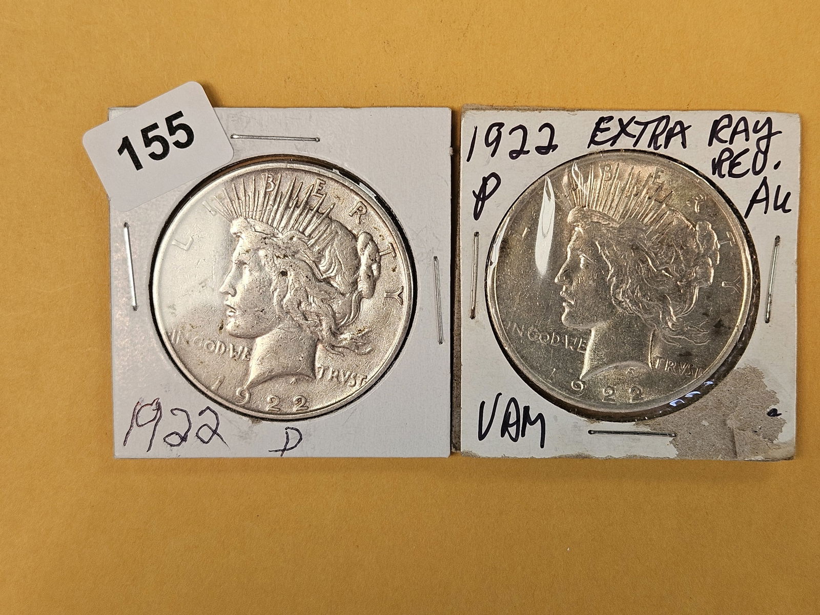 1922-P and 1922-D Peace Silver Dollars (1 of 3)