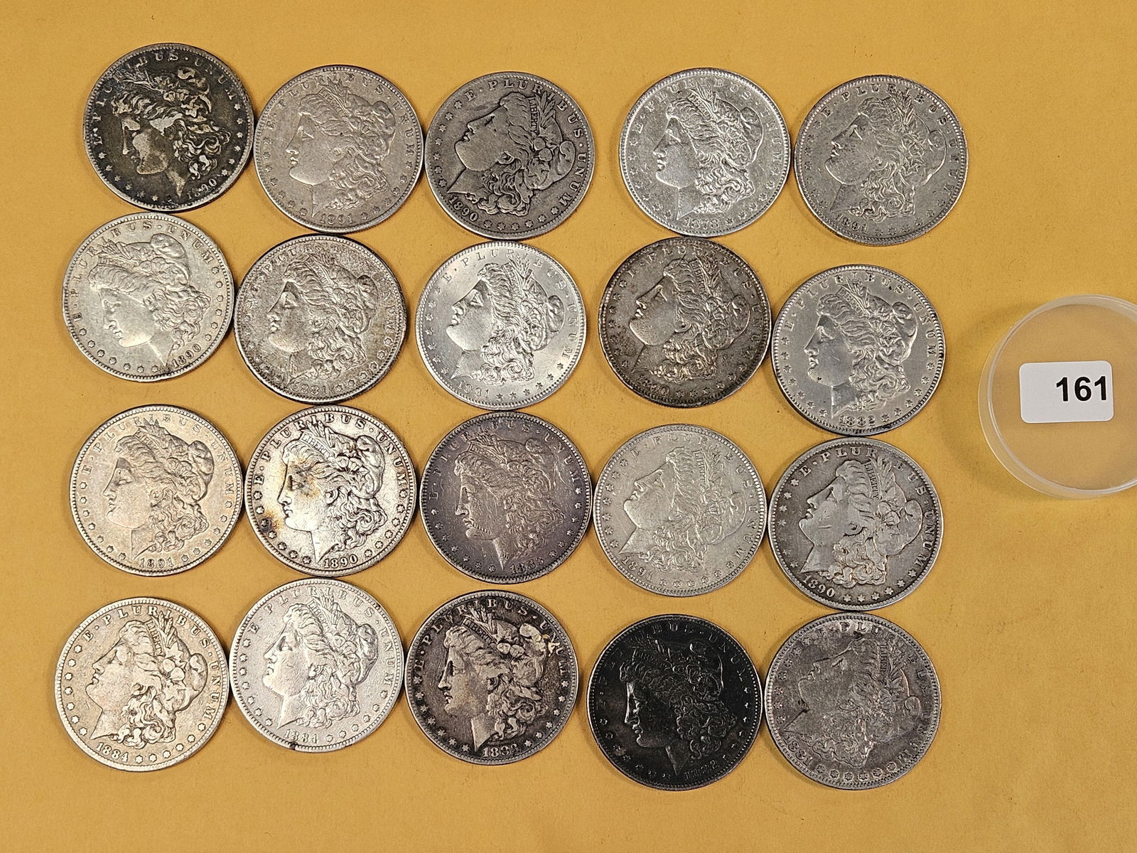 ** FULL ROLL ** Twenty Morgan Silver Dollars: All Pre-1904. Mixed dates and grades from Fine through Choice Brilliant Uncirculated plus - details 