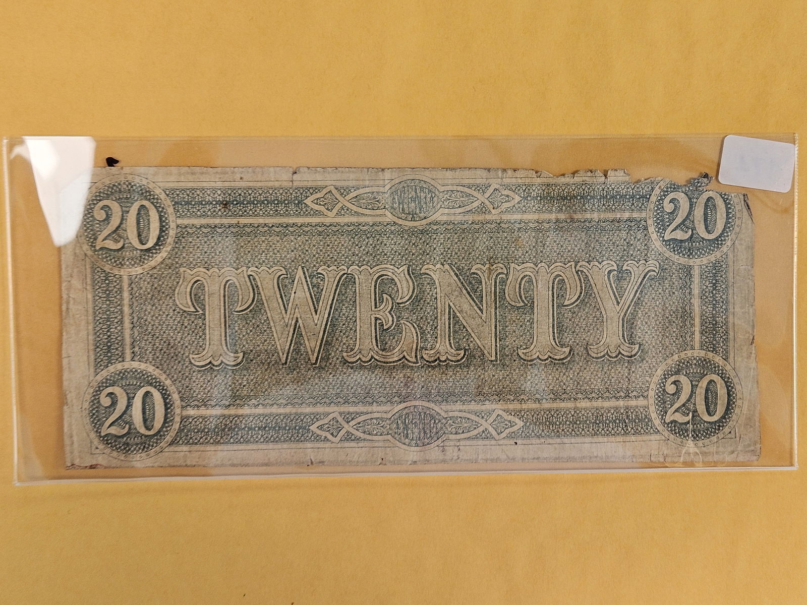 1864 Confederate States of American Twenty Dollars - 2