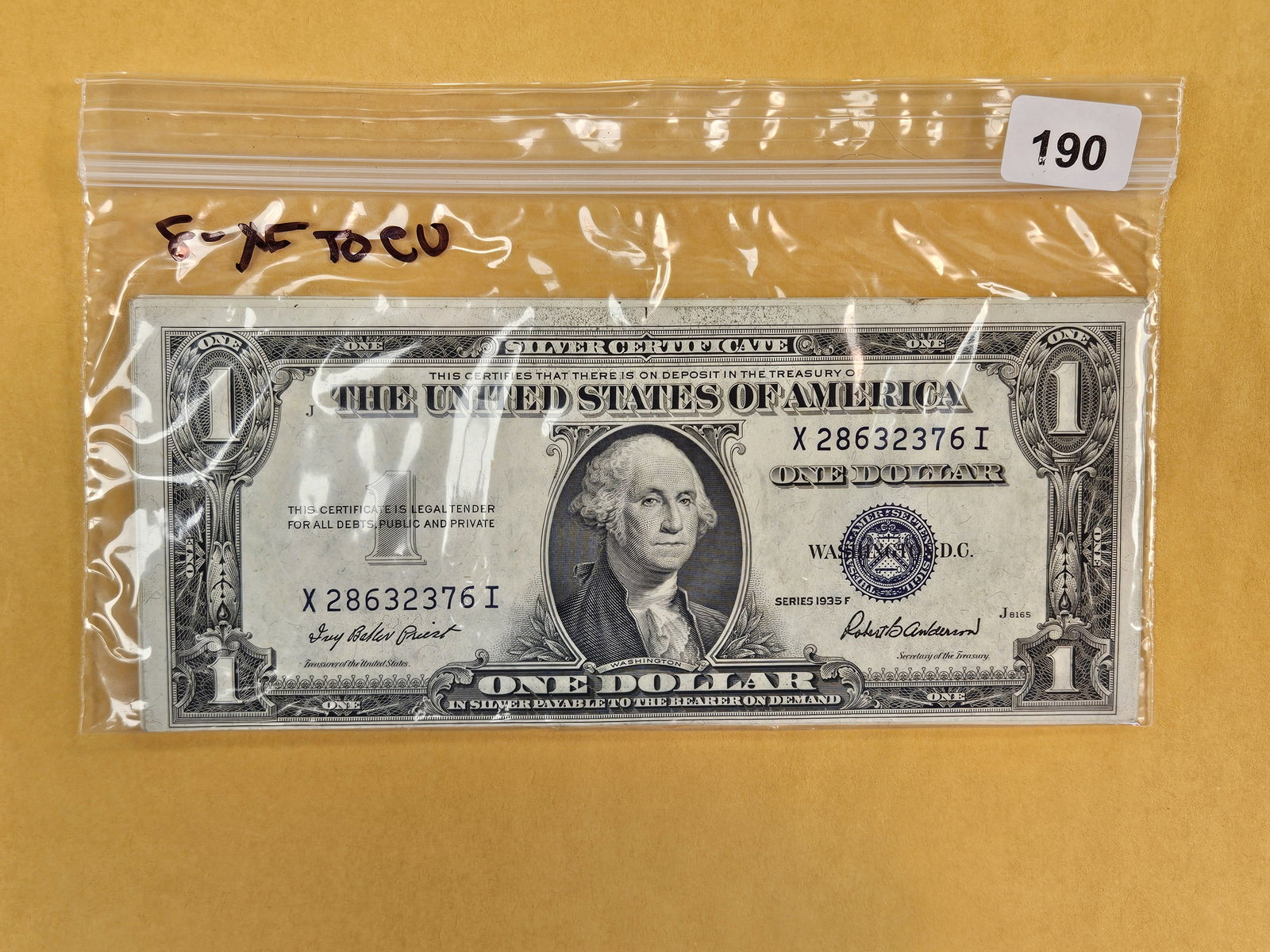 Eight Crisp One Dollar Silver Certificates: All in Extra Fine to About Uncirculated