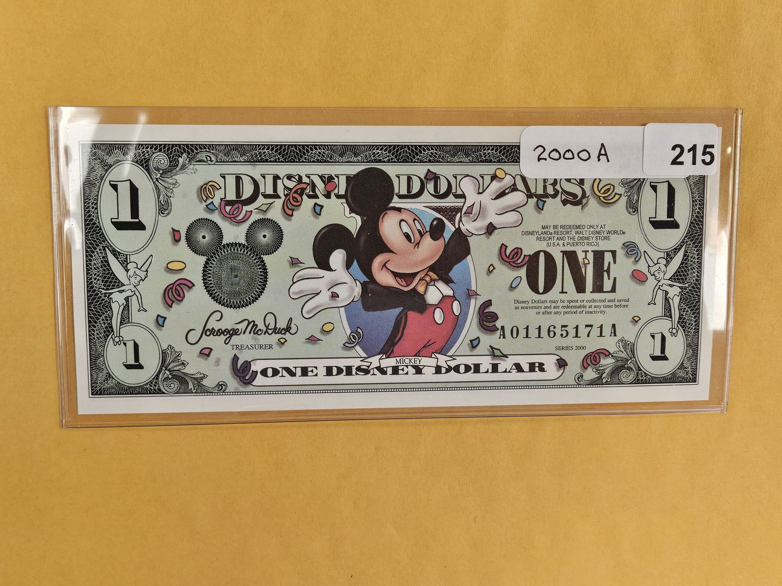 DISNEY DOLLAR!: Crisp Uncirculated 2000-A One Dollar. Ready to Party