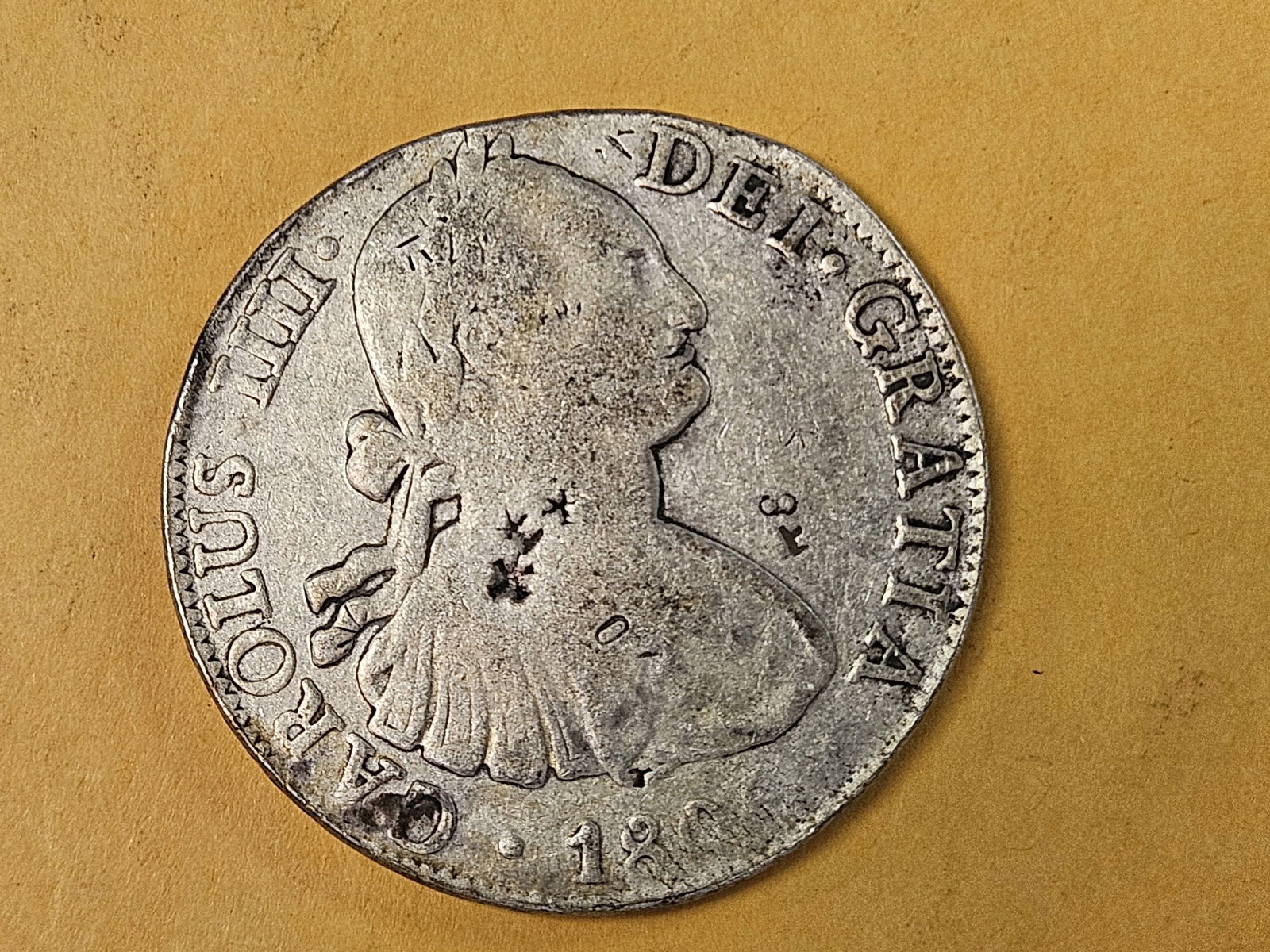 1806 th Mexico silver 8 reals in Very Fine - details: KM 109. Several Chop marks 