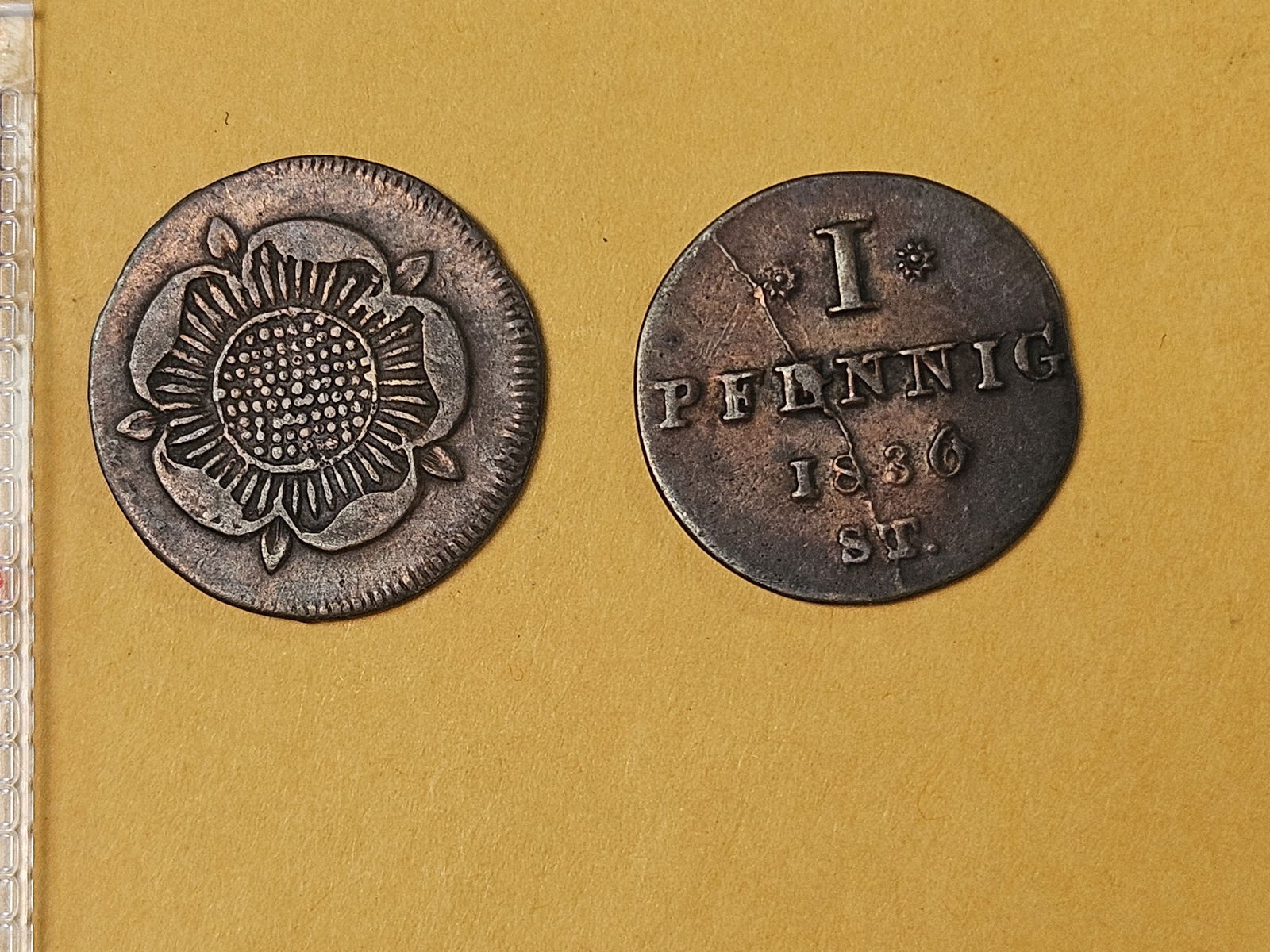 1802 and 1836 Principality of Lippe coins: Both in Very Fine. Both 1 pfennig 