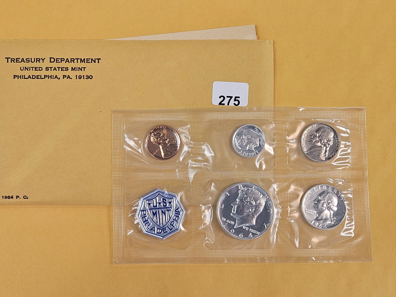 KEY Variety! 1964 silver ACCENT HAIR Kennedy Half Dollar: In original packaging 