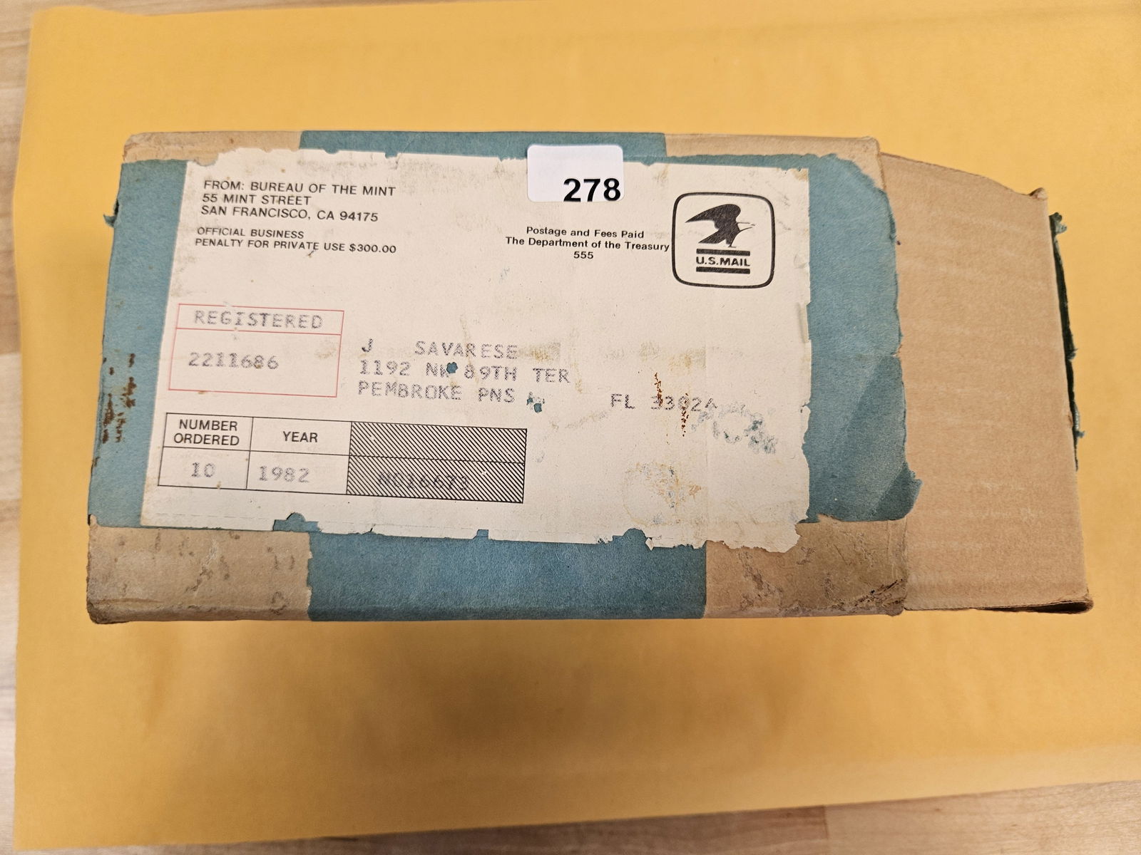 TEN 1982-S Silver Proof Deep Cameo Commemorative Half Dollars: In OGP with COAs. In original shipping box 