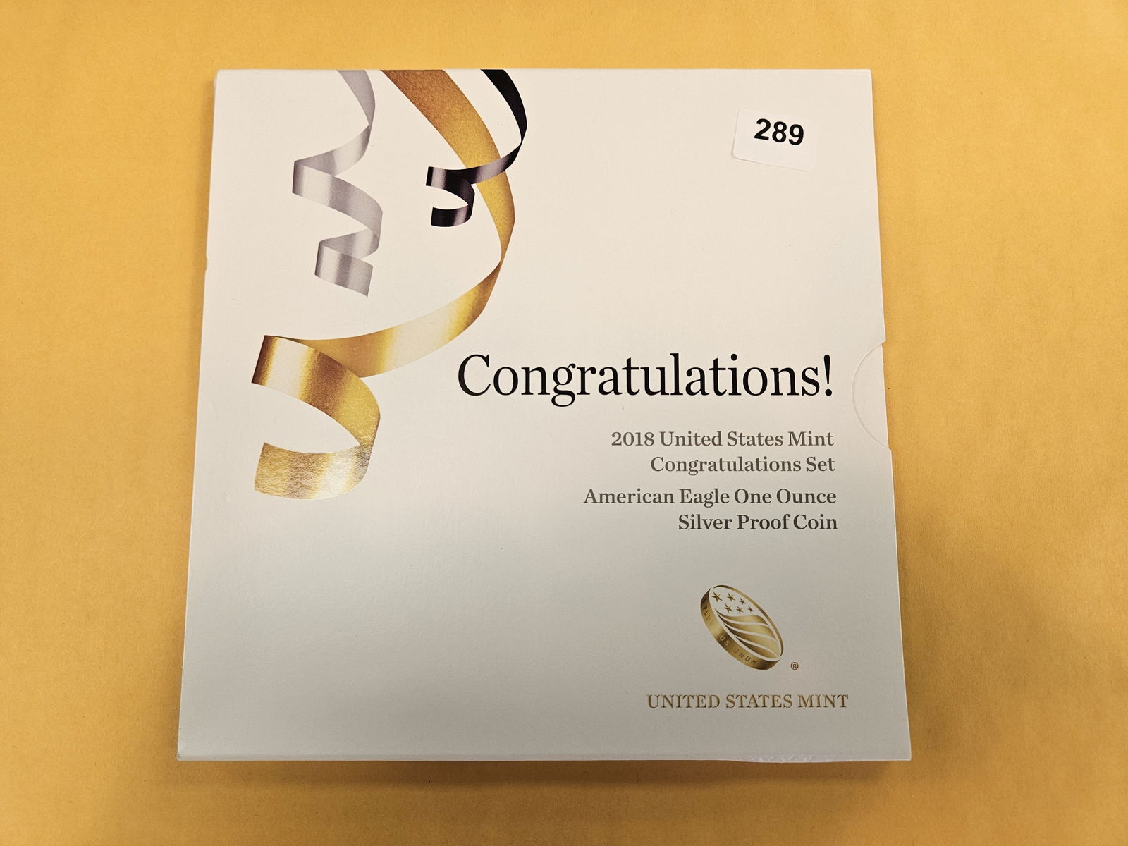 2018 US Mint Congratulations Coin set: Includes a Proof Silver Eagle. In OGP