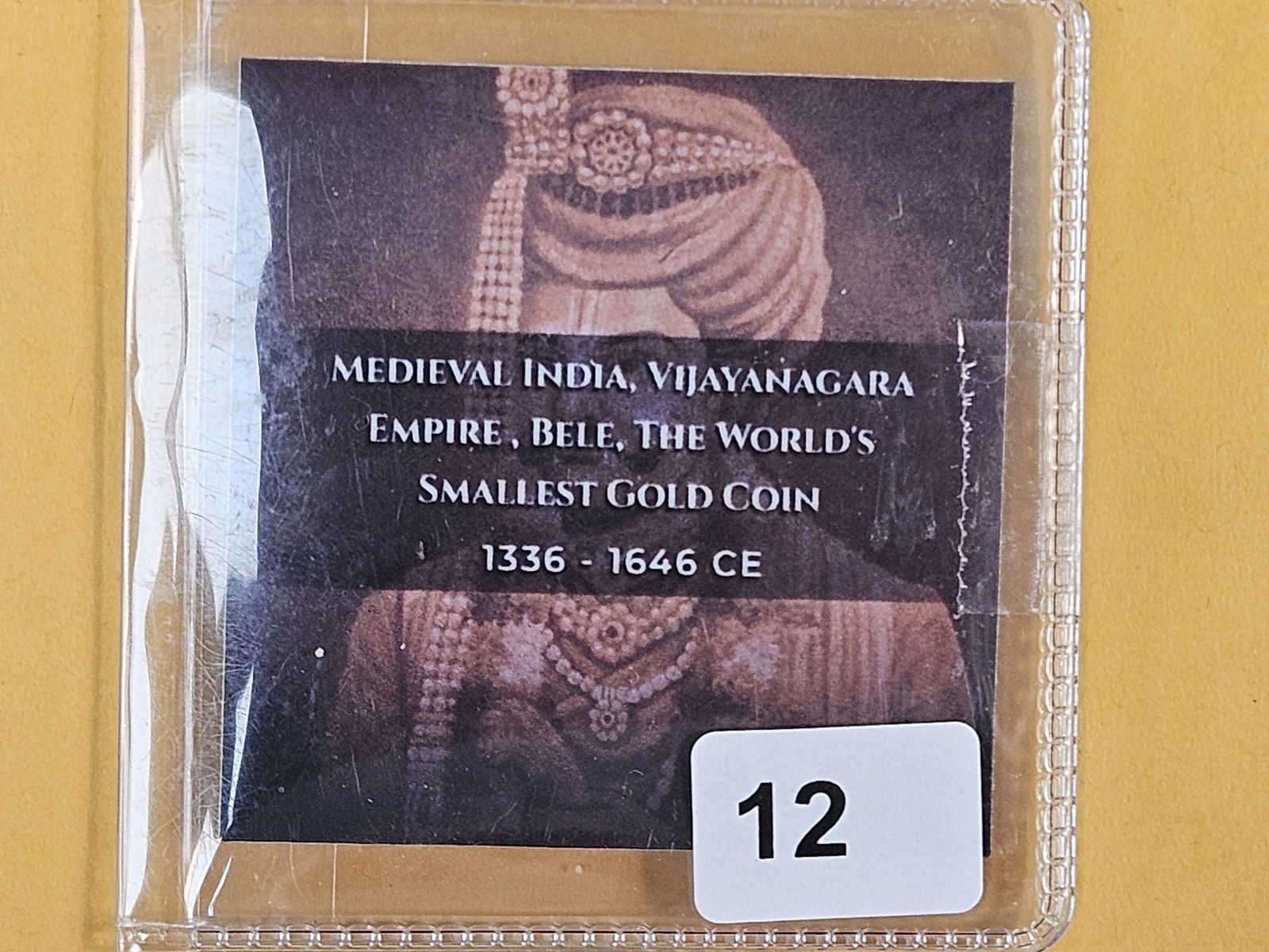 GOLD! Medieval India Gold Bele: Vijayanagara Empire. The World's Smallest Gold Coin. 1336 - 1646 CE 