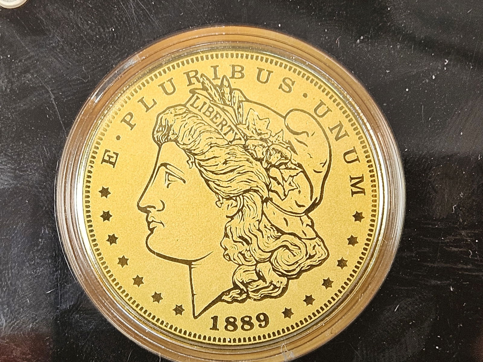 GOLD! Gold 2023 .9999 fine 1889-CC Morgan Dollar Copy: Made from .9999 fine gold! Comes with COA 