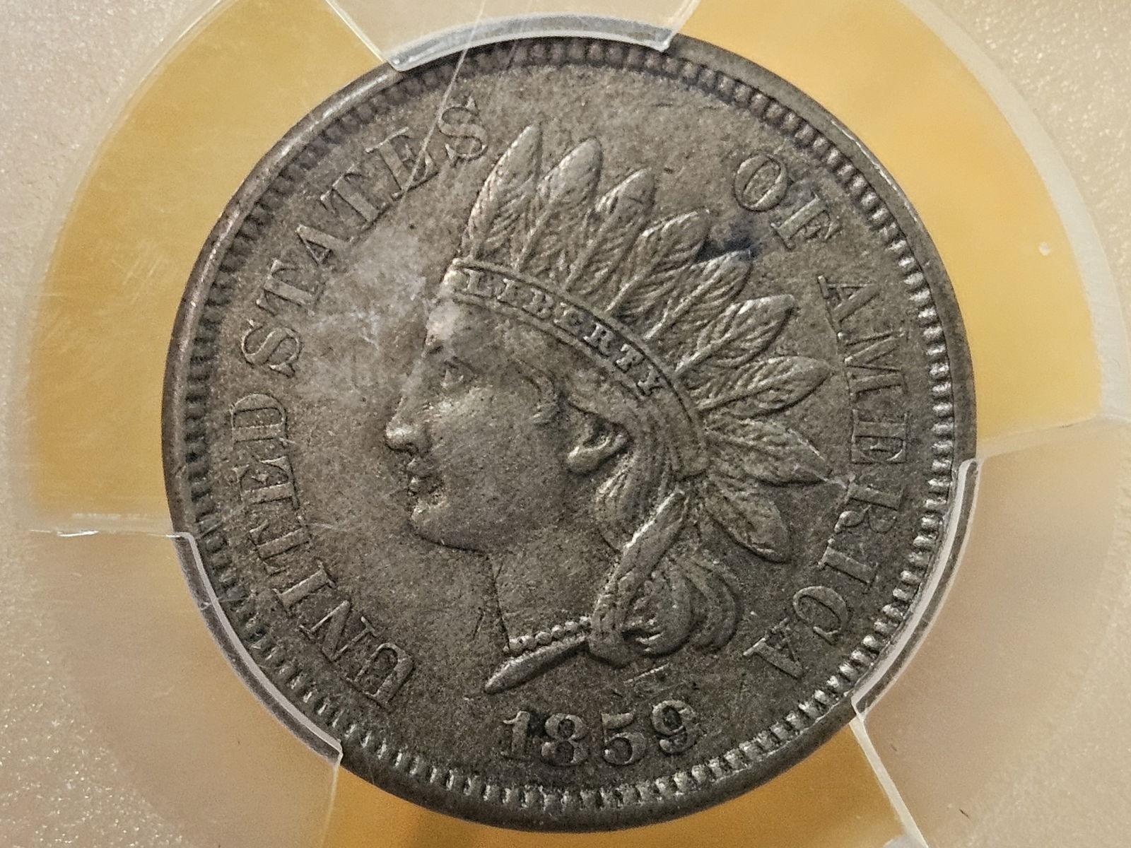 PCGS 1859 Copper-Nickel Indian Cent in Extra Fine - 45: First Year Issue! 