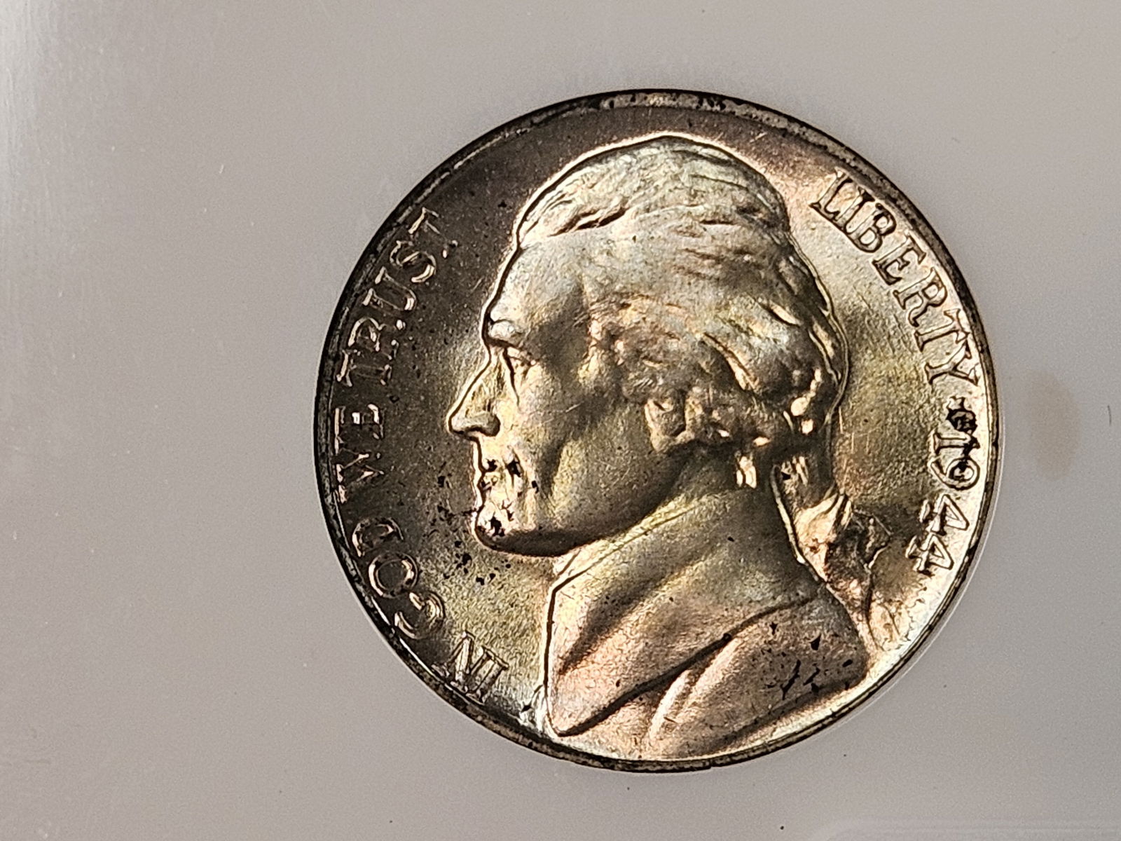 GEM! NGC 1944-D Silver Wartime Jefferson Nickel in Mint State 67: Old Fatty Holder 