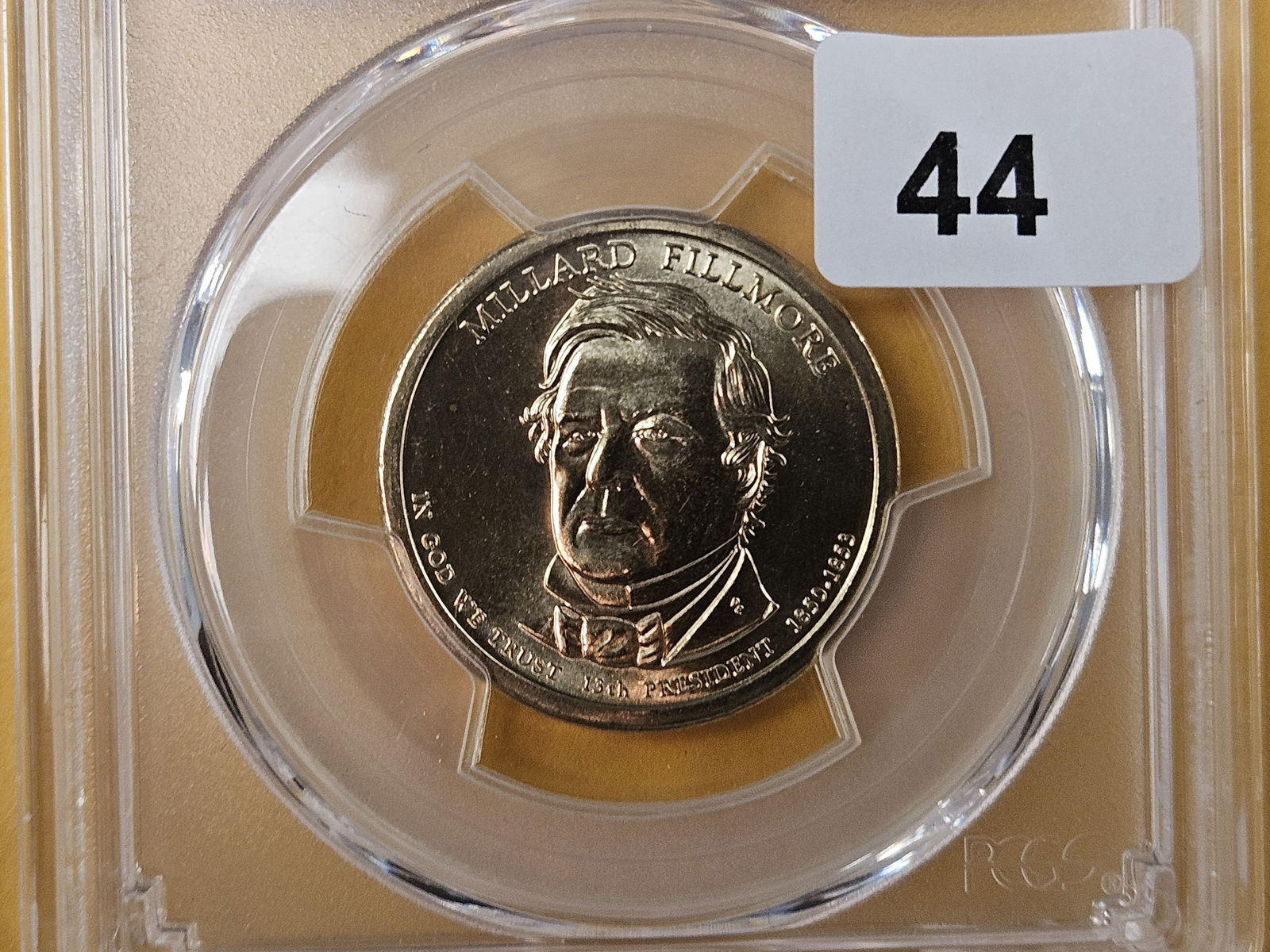MINT ERROR! PCGS 2010 Presidential Dollar in GEM Mint State 66: Millard Fillmore. Missing Edge Lettering 