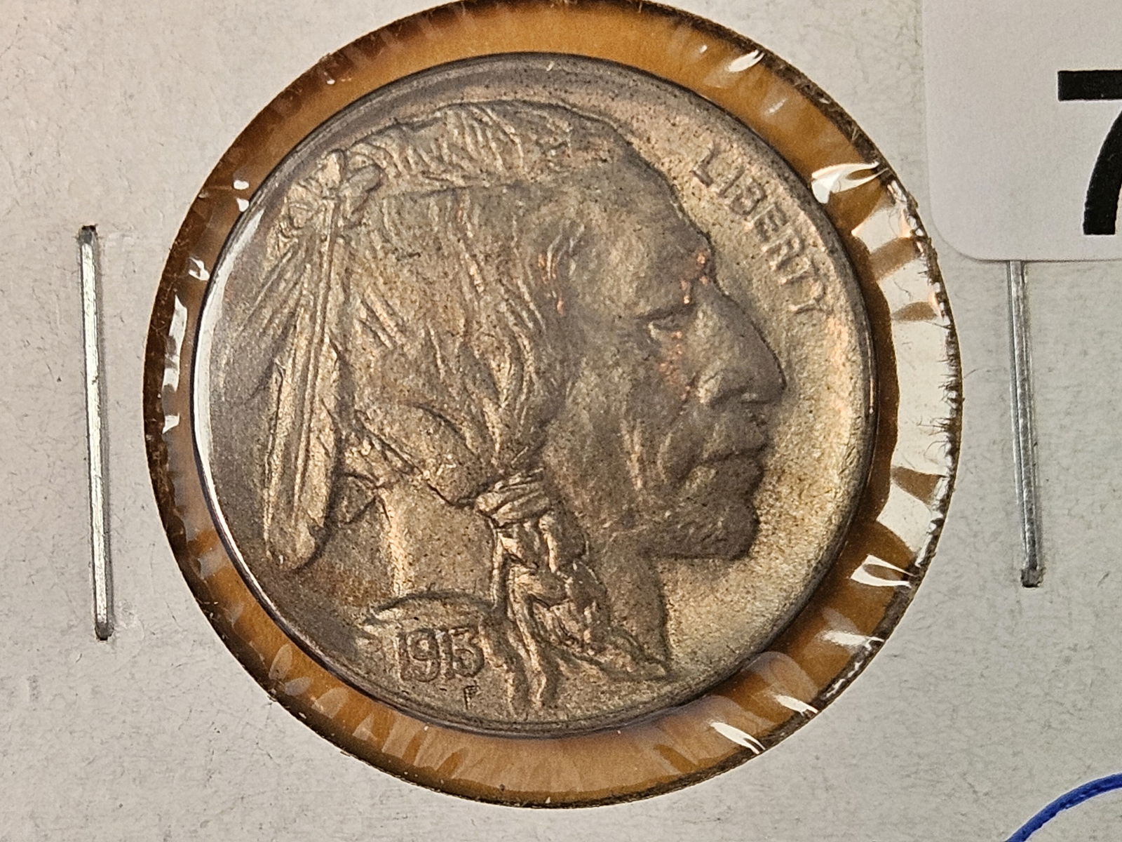 Bright 1913-D Type 1 Buffalo Nickel in About Uncirculated ++ (1 of 6)