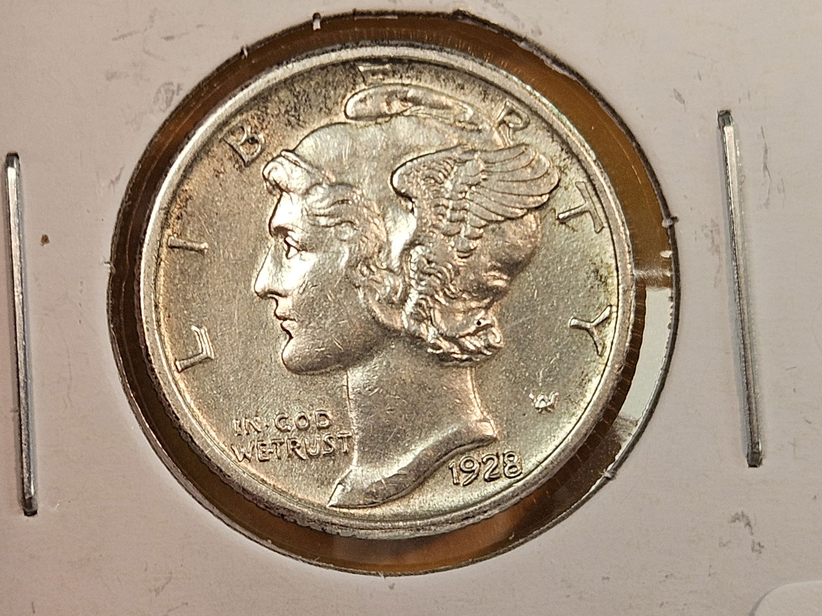 Choice About Uncirculated plus 1928 silver Mercury Dime (1 of 3)