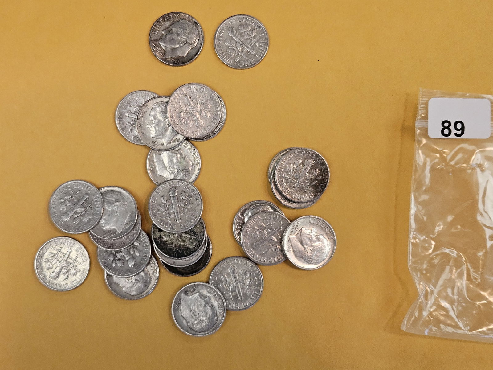 Twenty-five silver Roosevelt Dimes (1 of 1)