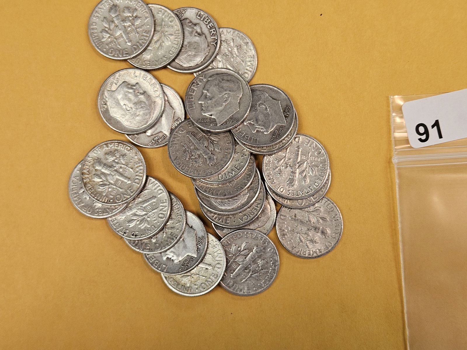 Twenty-five silver Roosevelt Dimes (1 of 1)