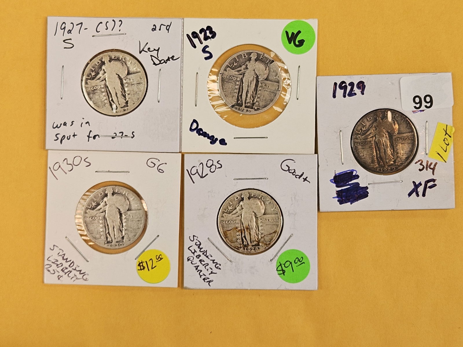 Five mixed Standing Liberty silver Quarters (1 of 3)