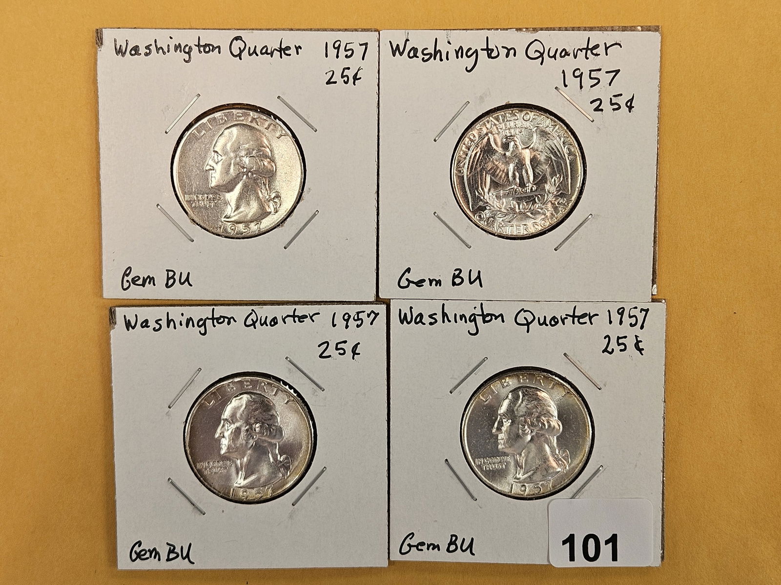 Four Choice to GEM Brilliant Uncirculated Washington silver Quarters (1 of 3)