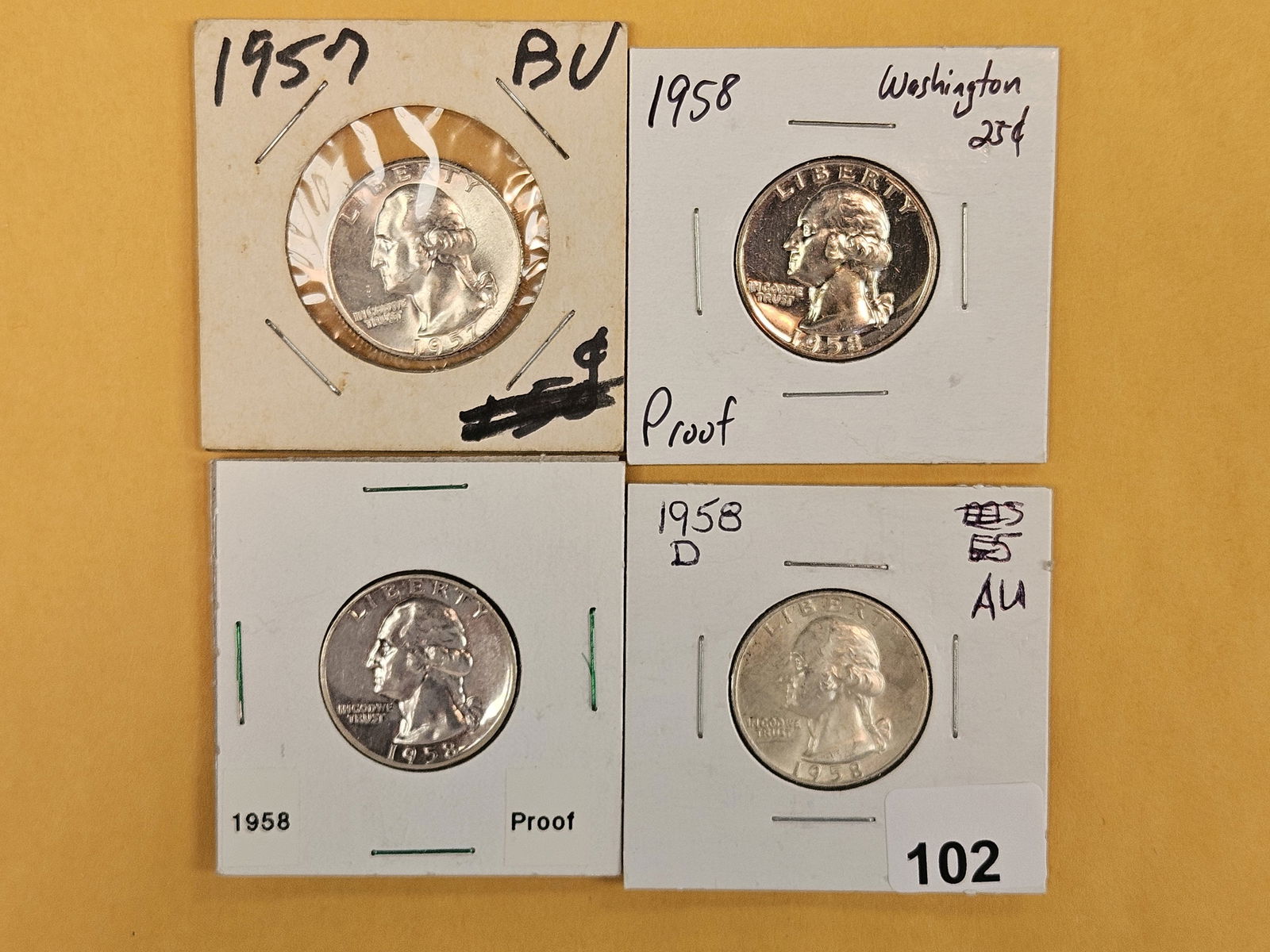 Four Choice About Uncirculated plus to GEM Brilliant Uncirculated Washington silver Quarters (1 of 3)
