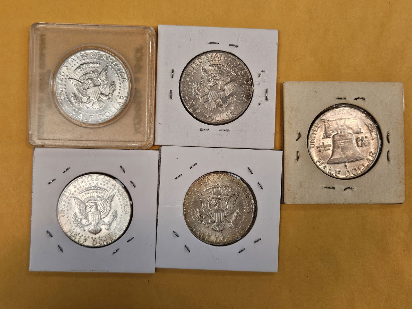Five mixed Silver Half Dollars - 2