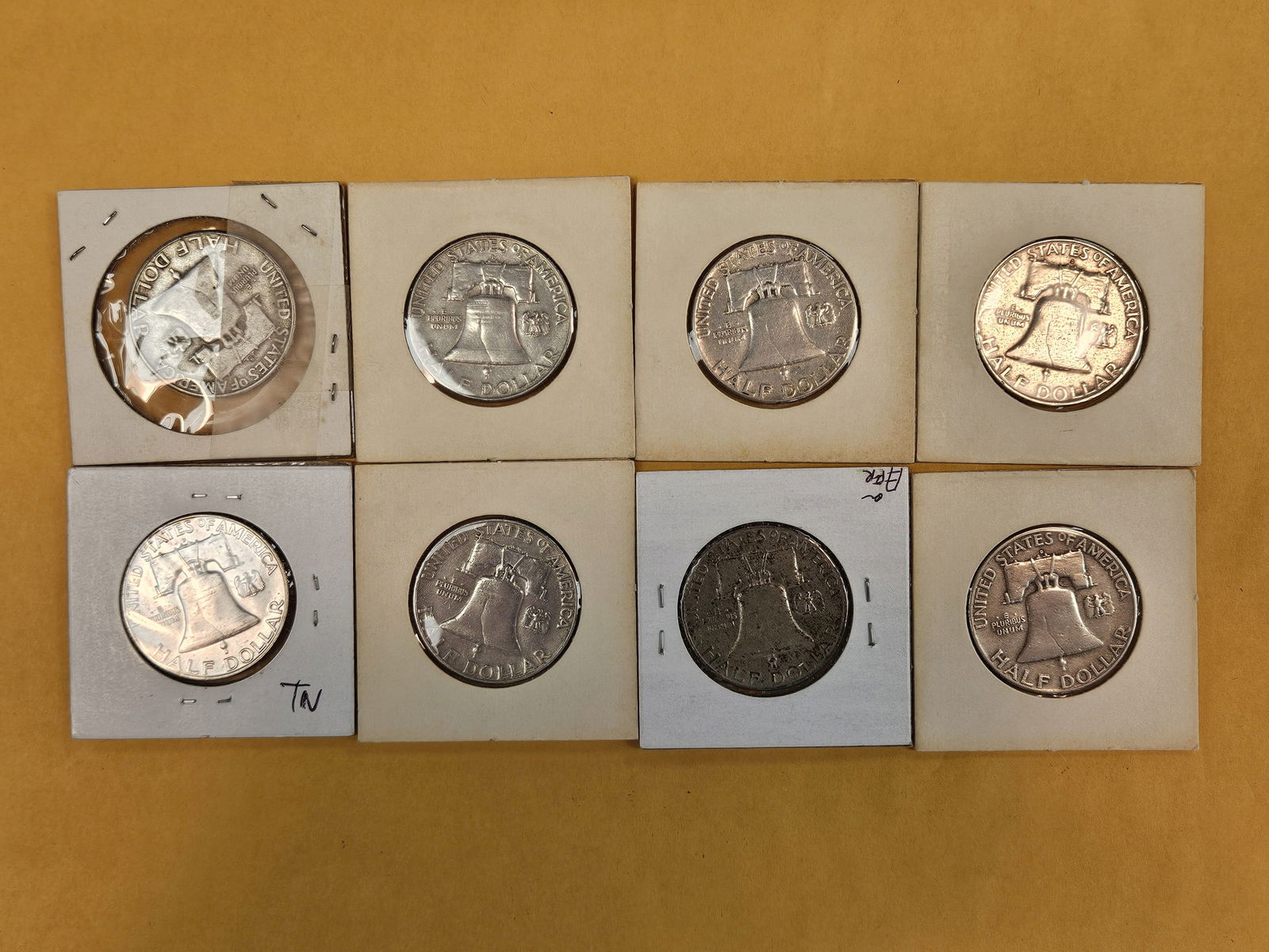 Eight Franklin Silver Half Dollars - 3
