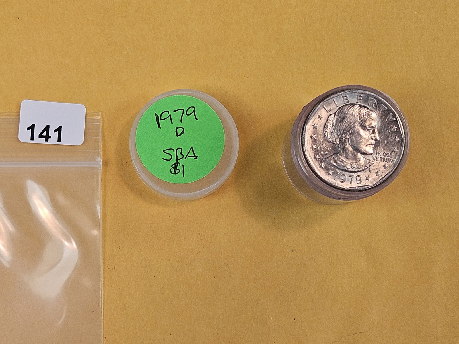 FULL Roll of 1979-D Susan B Anthony Dollars: From consignor. Top couple look Bright AU-UNC 