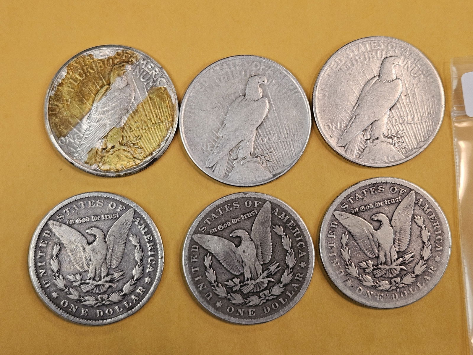 Six mixed Silver Dollars - 2