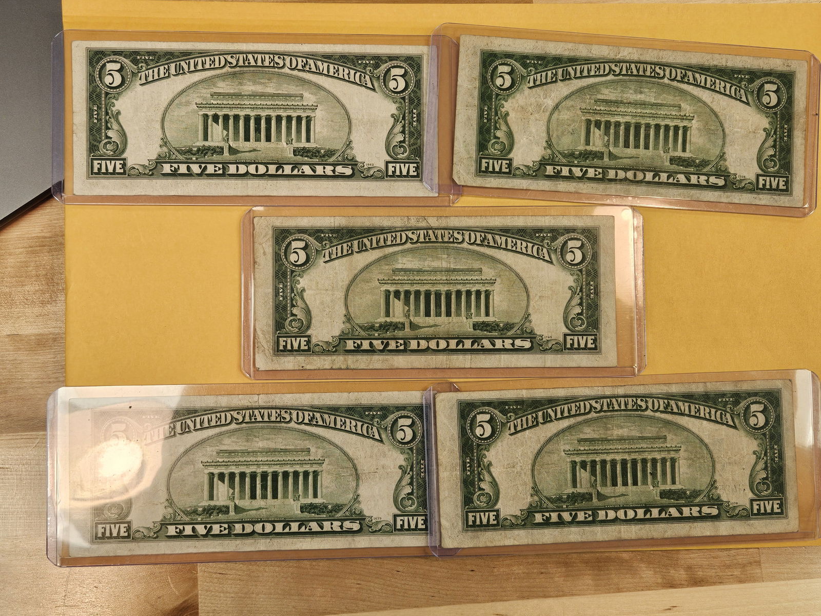 Five mixed $5 Silver Certificates - 3