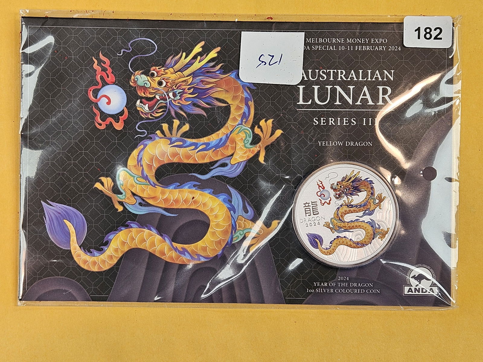 GEM 2024 Australia Silver Dollar: Lunar Series III. Yellow Dragon. In OGP 