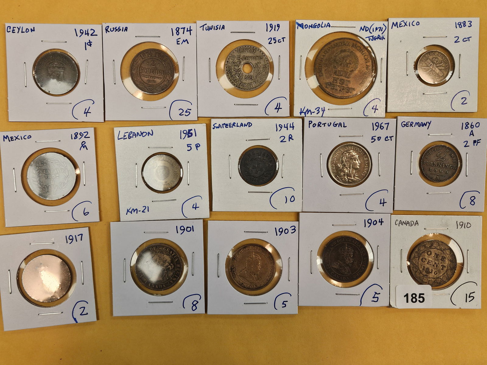 Fifteen mixed World Coins: From all over