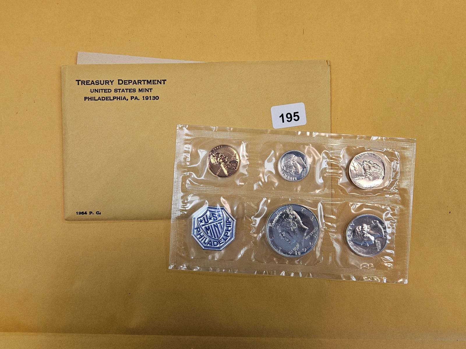 KEY VARIETY! GEM 1964 US SILVER Proof Set: Has the ACCENT HAIR Kennedy Half Dollar. In OGP 