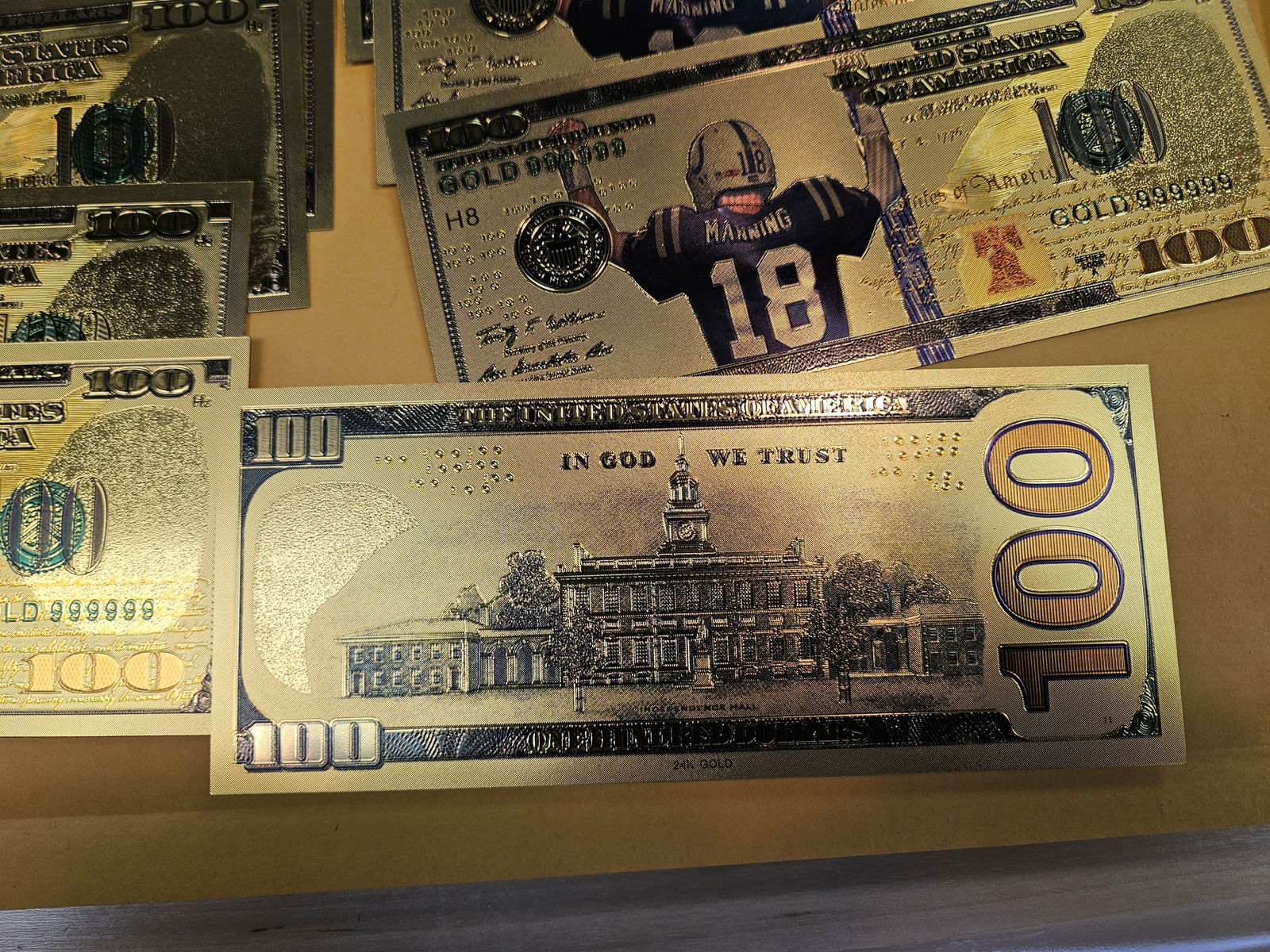 Ten mixed 24-kt gold replica $100 notes - 3