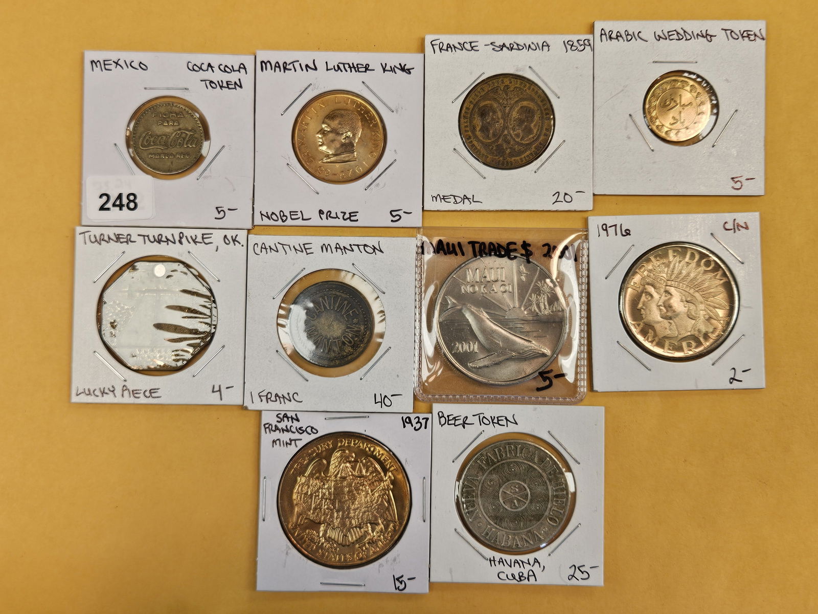 EXONUMIA!: Ten lovely, mixed, pieces of tokens and medals 