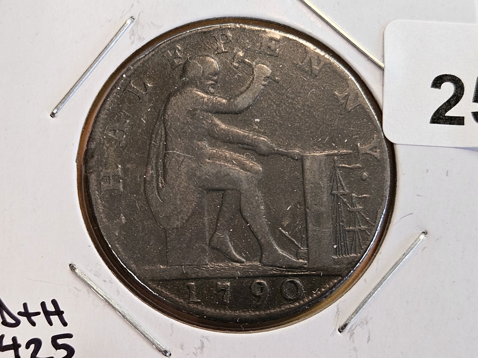 CONDER TOKEN! 1790 Copper Half-penny Conder: Warwickshire 