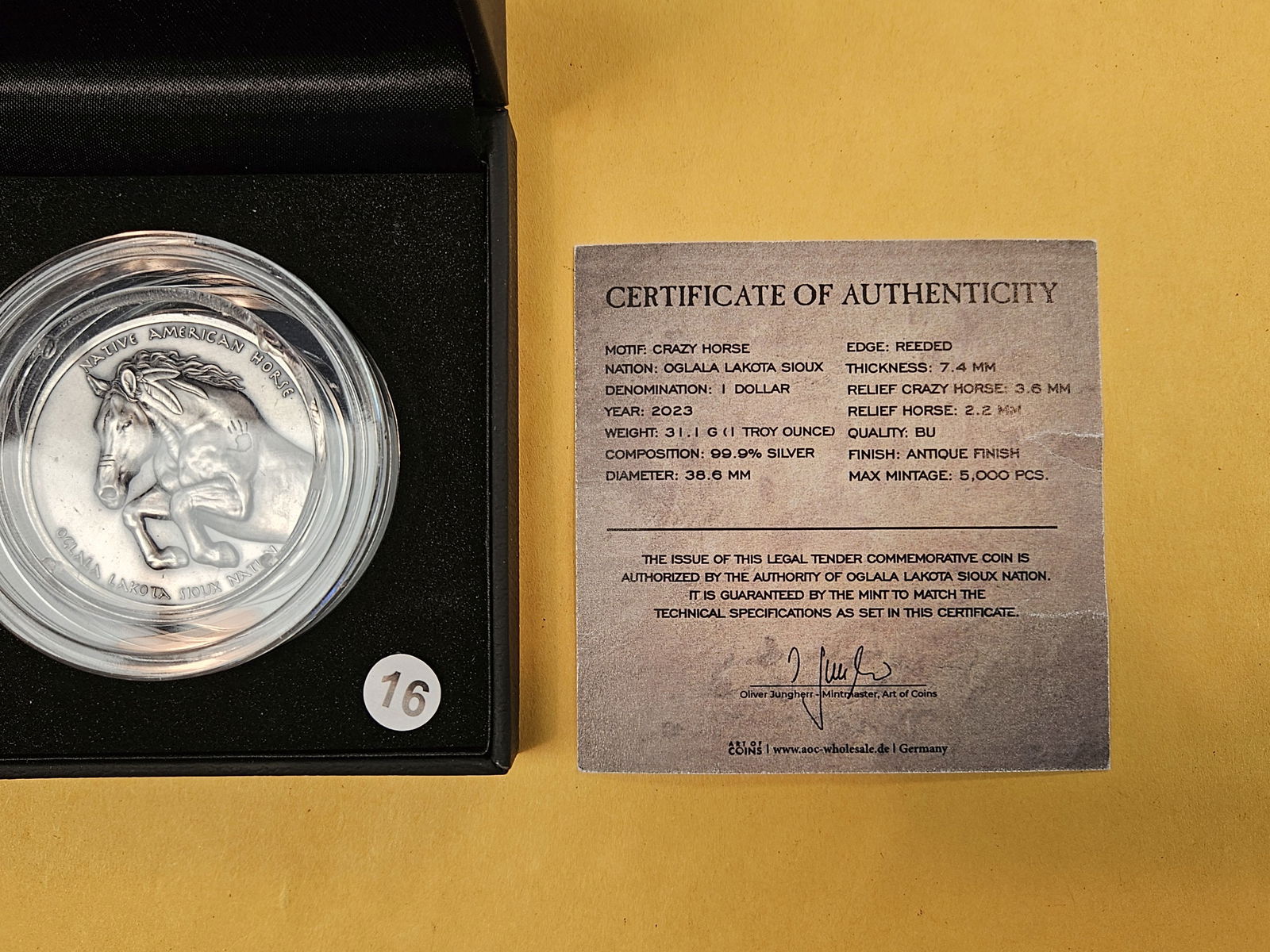 One Troy ounce .999 fine silver art round - 3