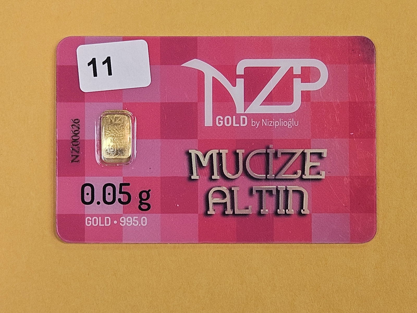 GOLD! NZP Turkey .995 fine gold bar in Assay Holder - 2