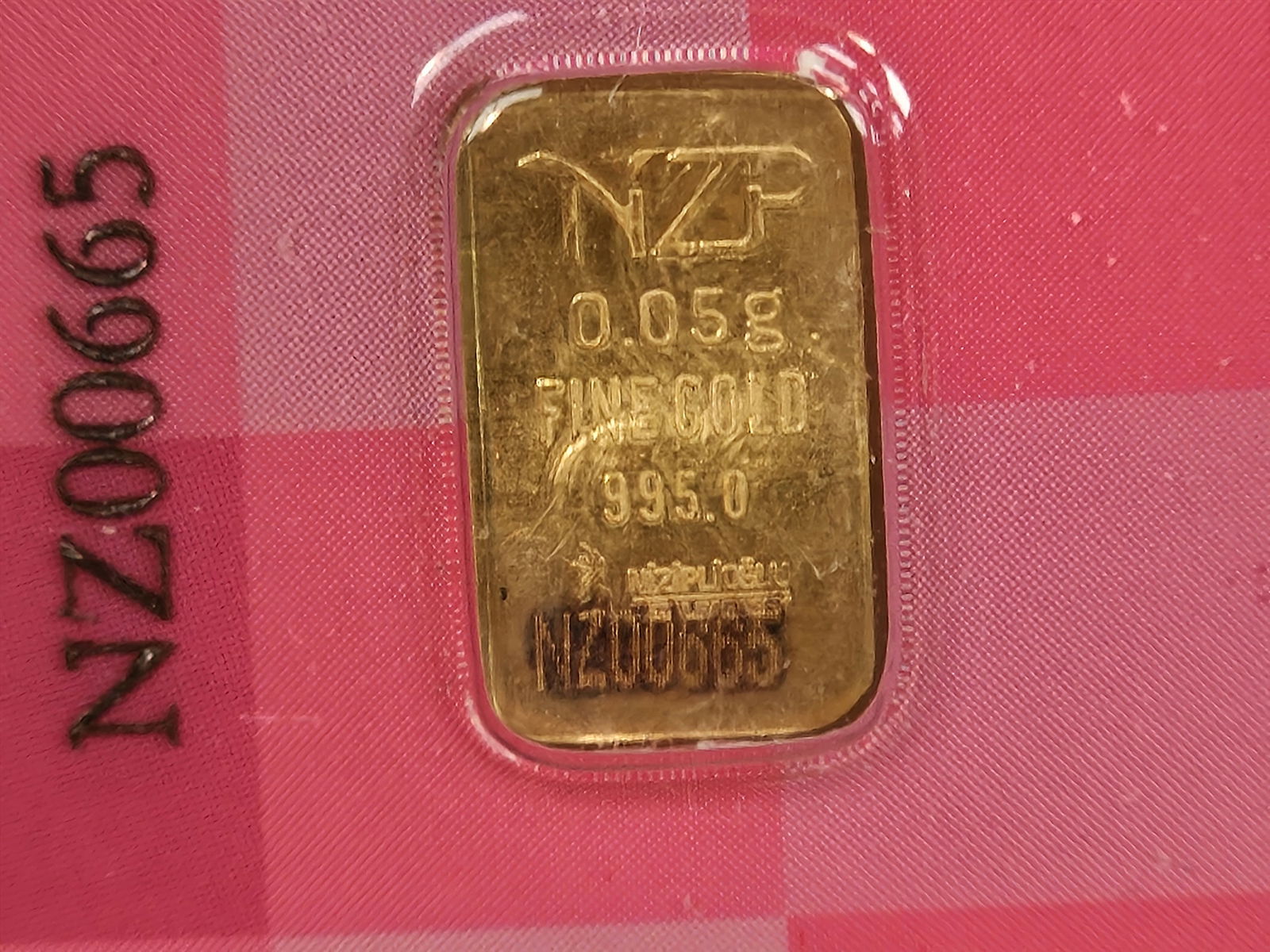 GOLD! NZP Turkey .995 fine gold bar in Assay Holder - 2