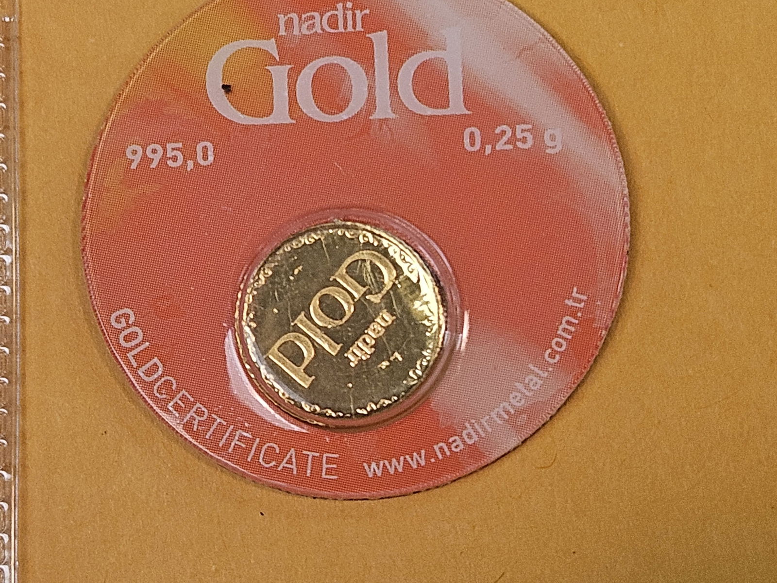 GOLD! NADIR Gold .995 Gold bar in Assay Holder - 2