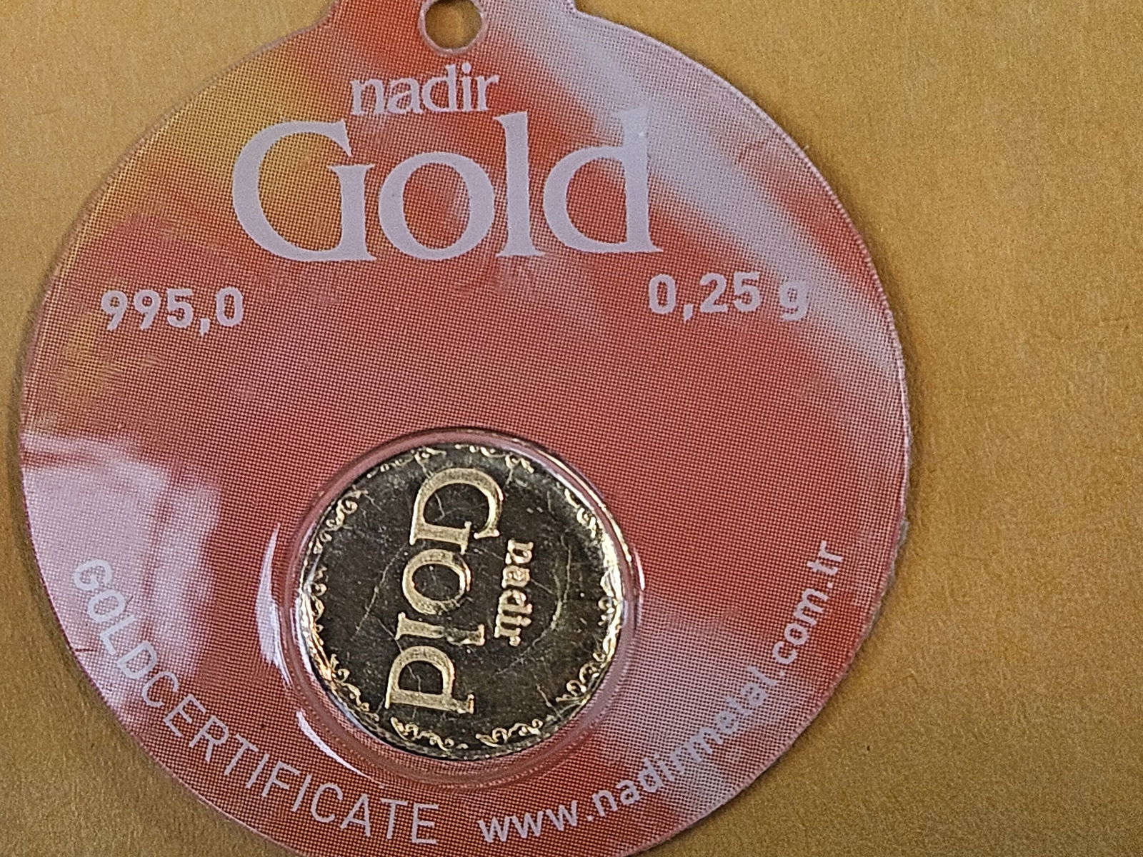 GOLD! NADIR Gold .995 Gold bar in Assay Holder - 2