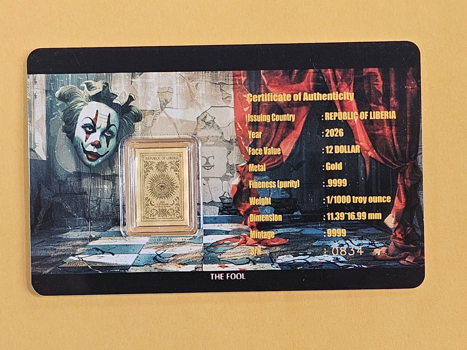 GOLD! GEM Republic of Liberia 2026 GOLD 12 Dollar - 3