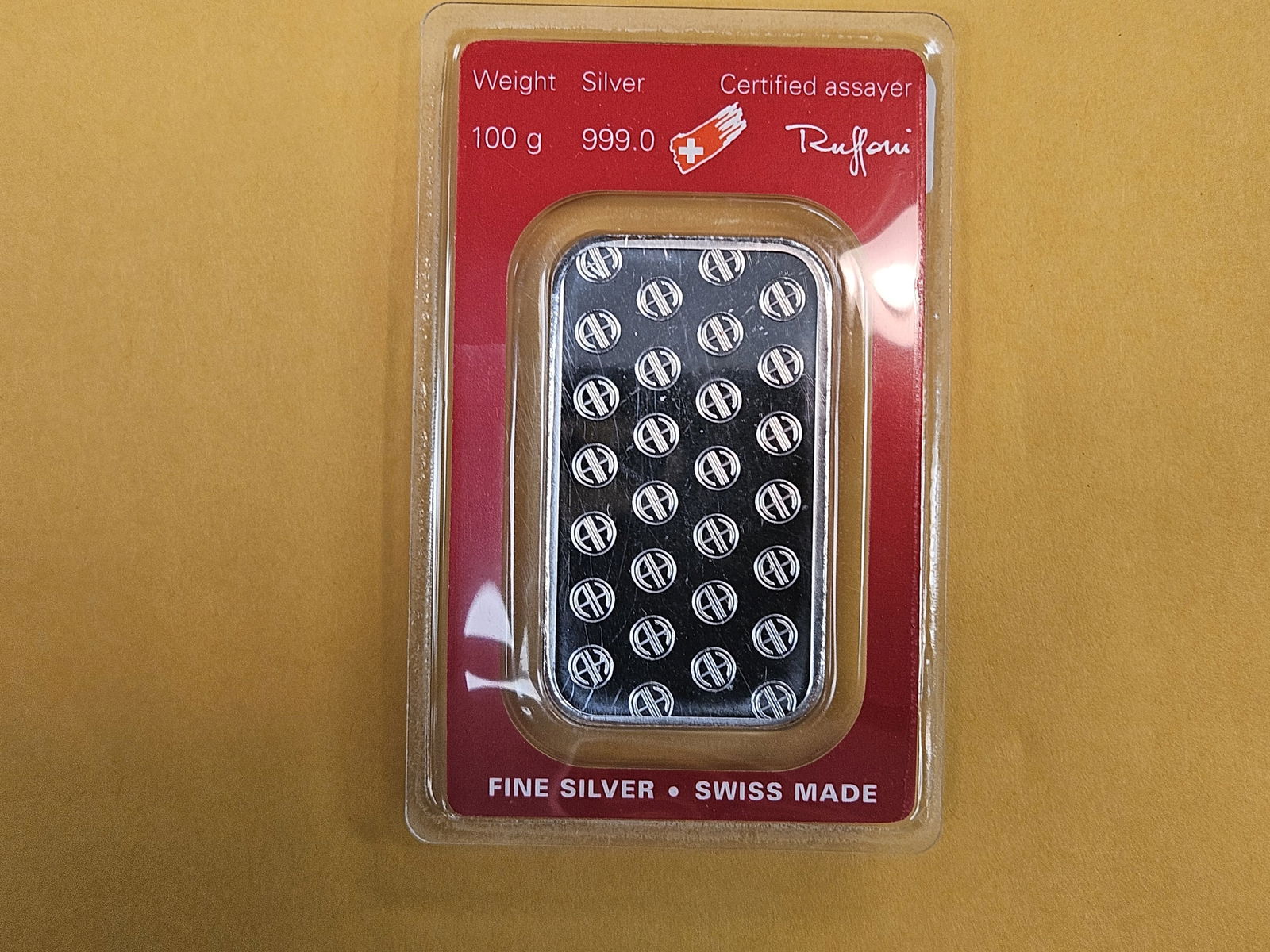 SILVER! Argor-Heraeus ONE HUNDRED Gram .999 fine silver bar - 2