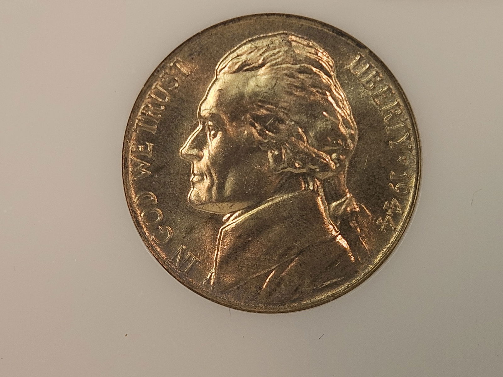 Superb GEM! NGC 1944-D silver Wartime Jefferson Nickel in Mint State 67: Old NGC holder! 