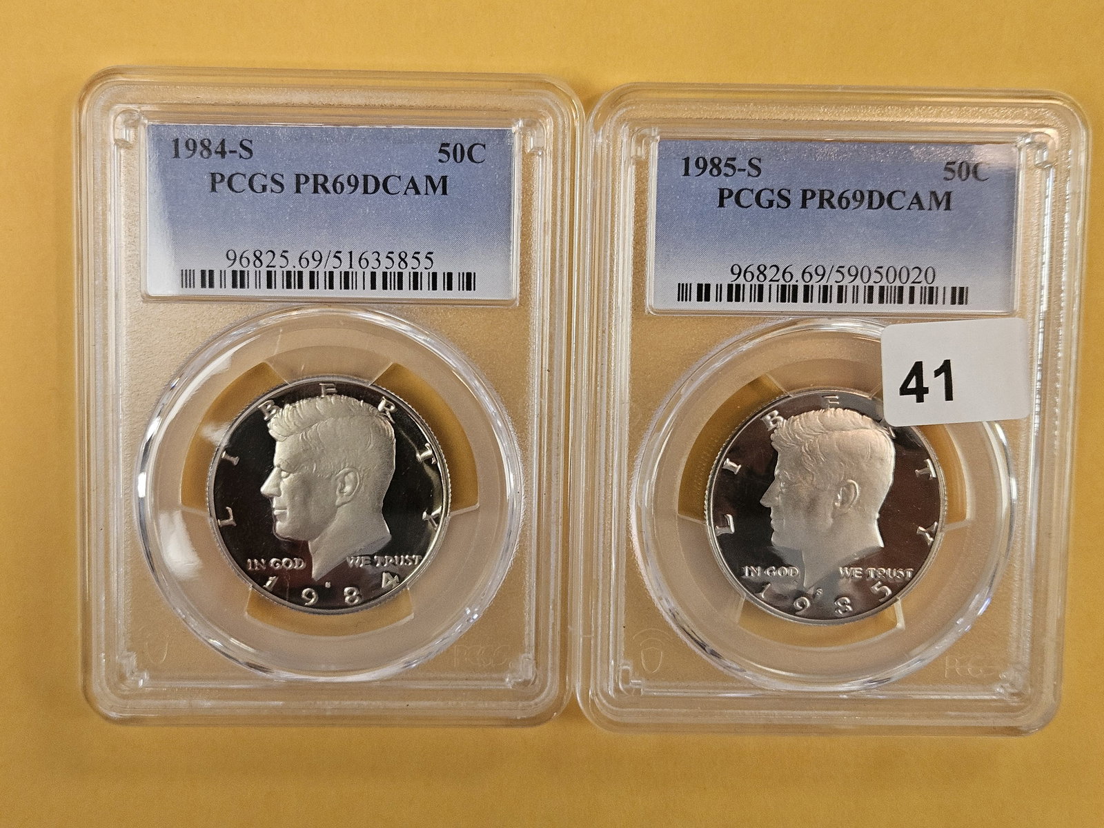 Two Near-Perfect, NGC-graded, Proof Kennedy Half Dollars: 1984-S and 1985-S 