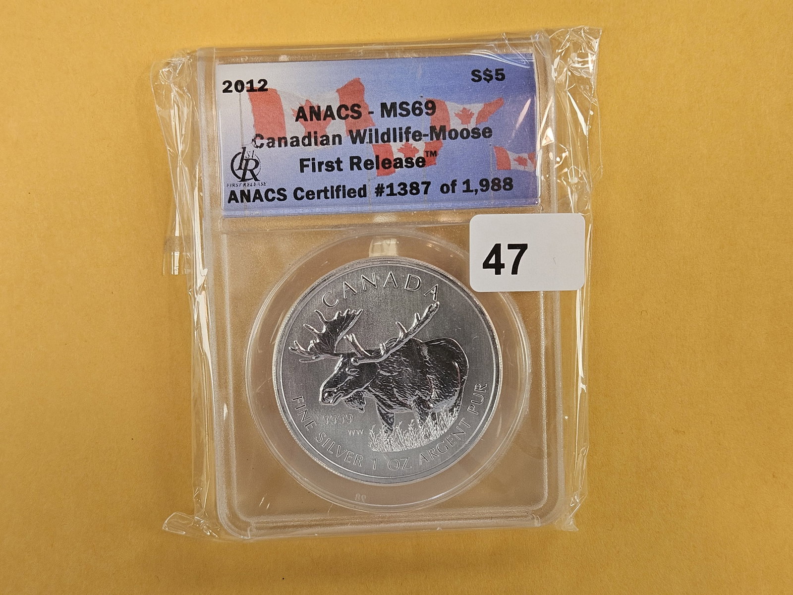 NGC 2012 Canada Silver Five Dollars in Mint State 69 (1 of 2)