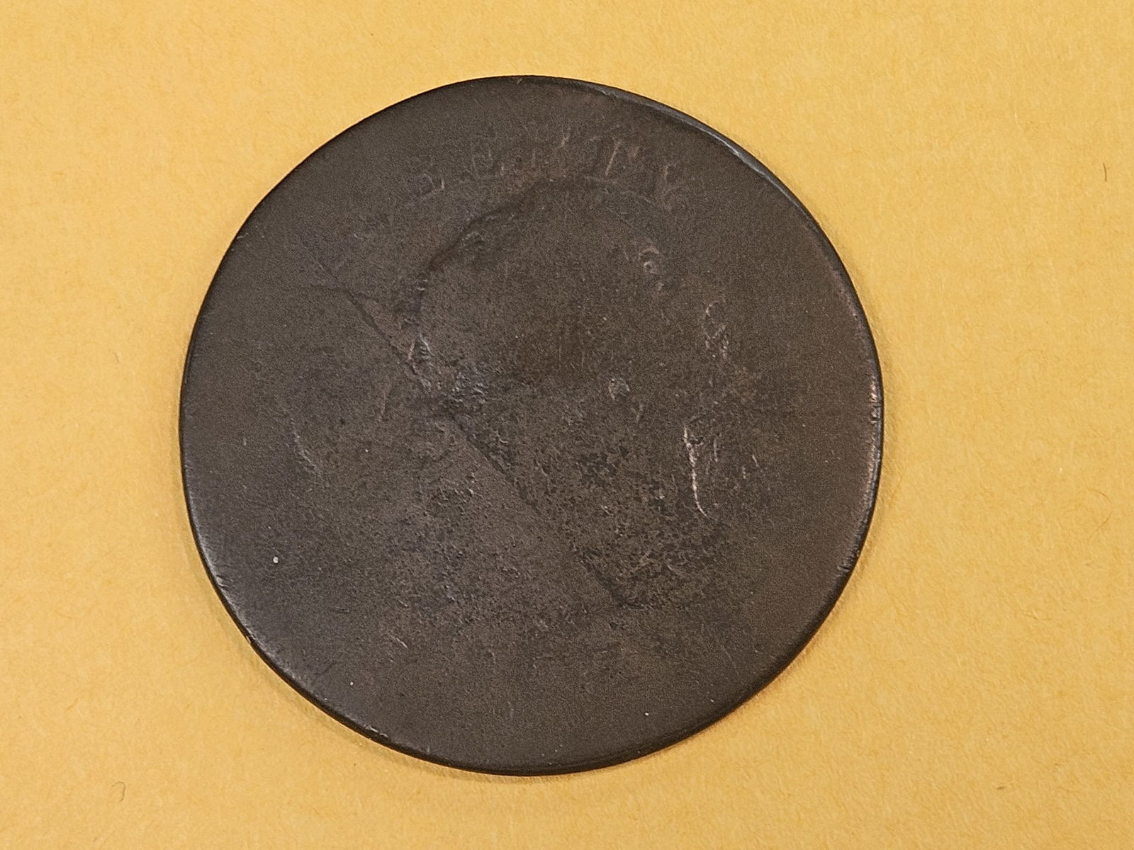 ** 1796 Liberty Cap Large Cent in AG-Good: Sheldon S-85. R-5 plus. Very nice, even, brown planchet