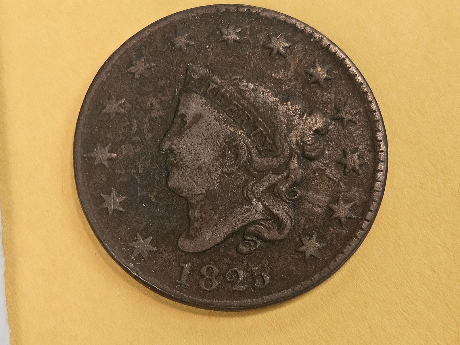 1825 Coronet Head Large Cent in Very Good plus (1 of 6)