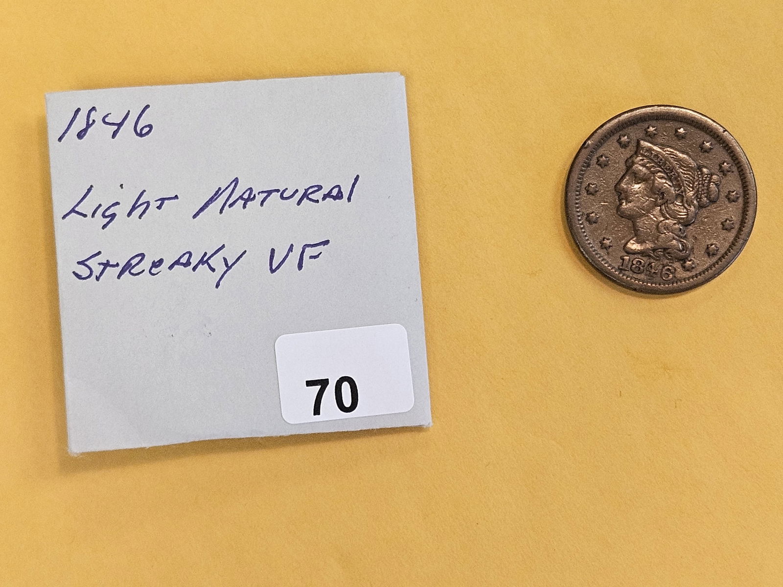 1846 Braided hair Large Cent in Very Fine - 2