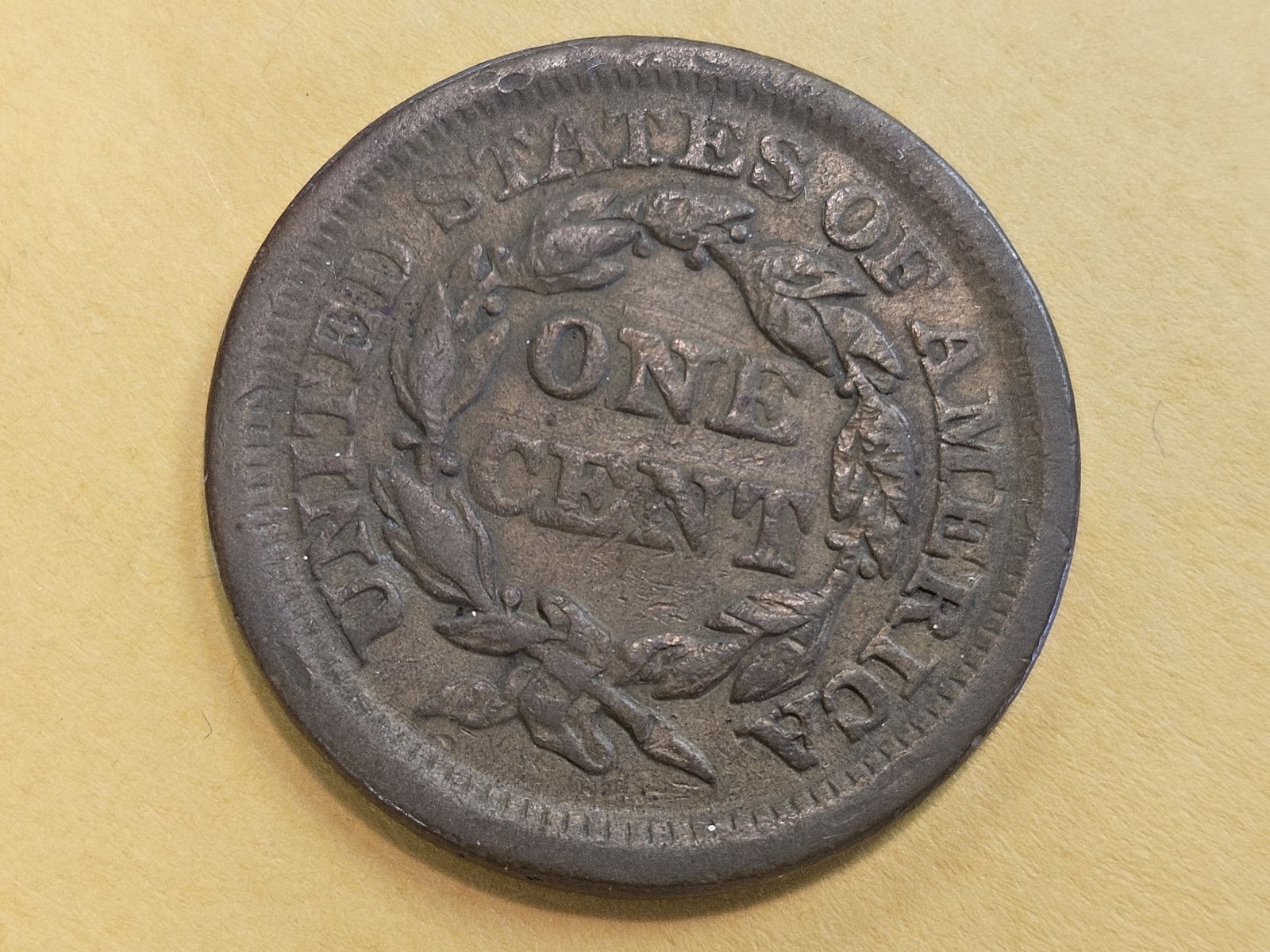 1854 Braided Hair Large Cent in Very Fine - 4